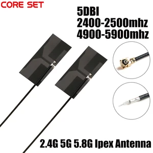 5Pcs 2400-2500MHZ 4900-5900MHZ Dual Band Antenna GSM 2.4G 5G 5.8G FPC IPX Antenna Wifi Built-in IPEX Antenna