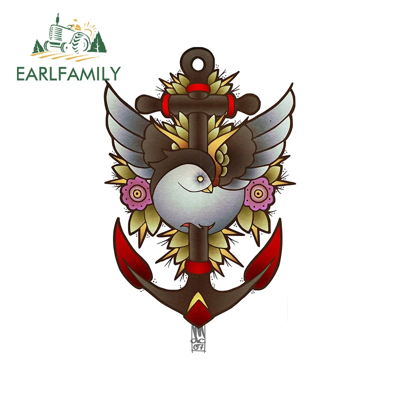 EARLFAMILY 13 см x 8 2 для ласточки якорь наклейки с персонажами из мультфильмов