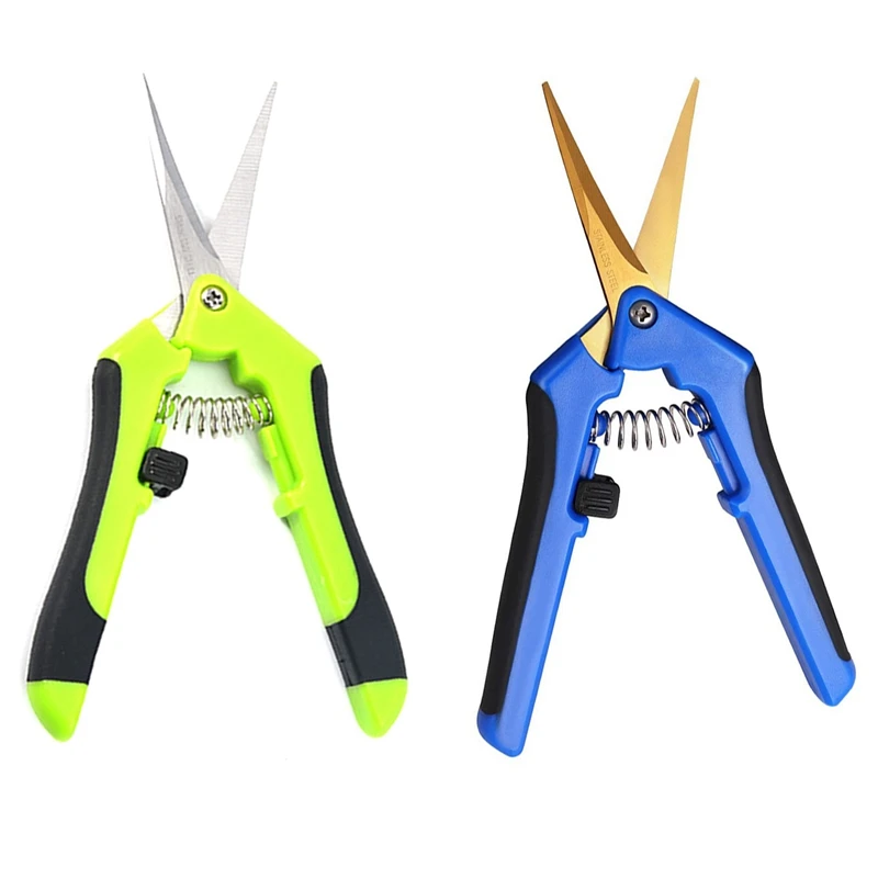 

1Pcs Garden Stainless Pruning Shears Fruit Picking Scissors & 1Pcs Trimmer Scissors With Stainless Steel Blade