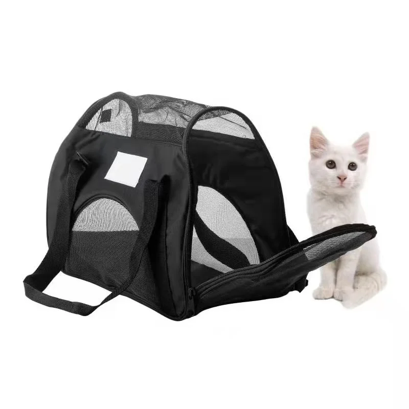 

CenKinfo Reflective Tapes Pet Carrier, Collapsible Soft-Sided Cat Crate,Airline Approved Dog Backpack