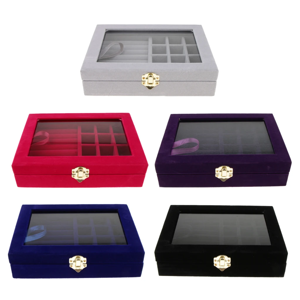 Переносная коробка для хранения ювелирных изделий дома и путешествий 12 сеток 6