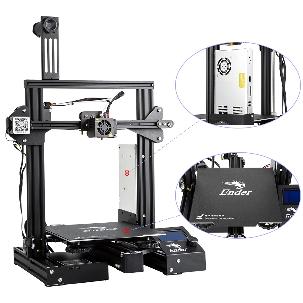 

CREALITY 3D Ender-3 Pro Printer Printing Masks Magnetic Build Plate Resume Power Failure Printing KIT Mean Well Power Supply