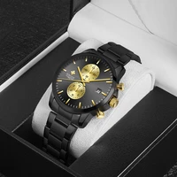 2022 fashion mens watch luxury stainless steel quartz gold watch for men calendar sports mens business watch relogio masculino