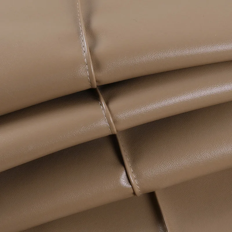 

PU Leather Pants for Women Trouser High Waist Straight Leg Pants Fashion Brown Casual Vintage Leisure Pants Streetwear