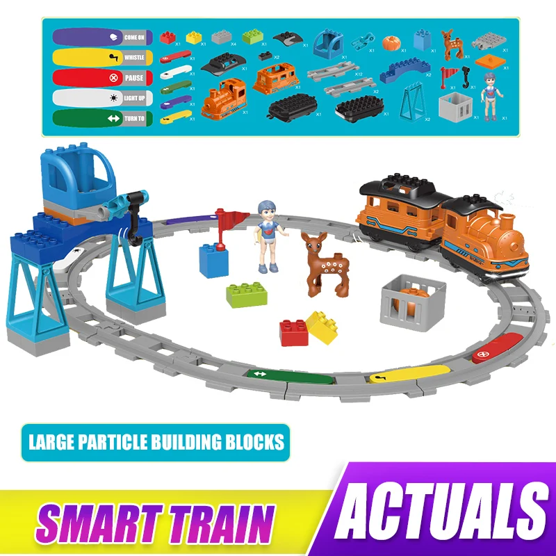 

MOULD KING 53001 The Orange Remote Control Intelligent Train Model Assembly Big Piece Building Block Brick Kids Christmas Gifts