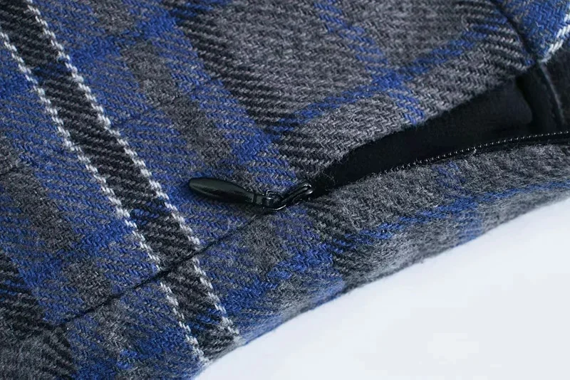 

Qeils Women Chic Fashion With Lining Pleated Mini Skirt Striped Casual Vintage High Waist Side Zipper Female Skirts Mujer