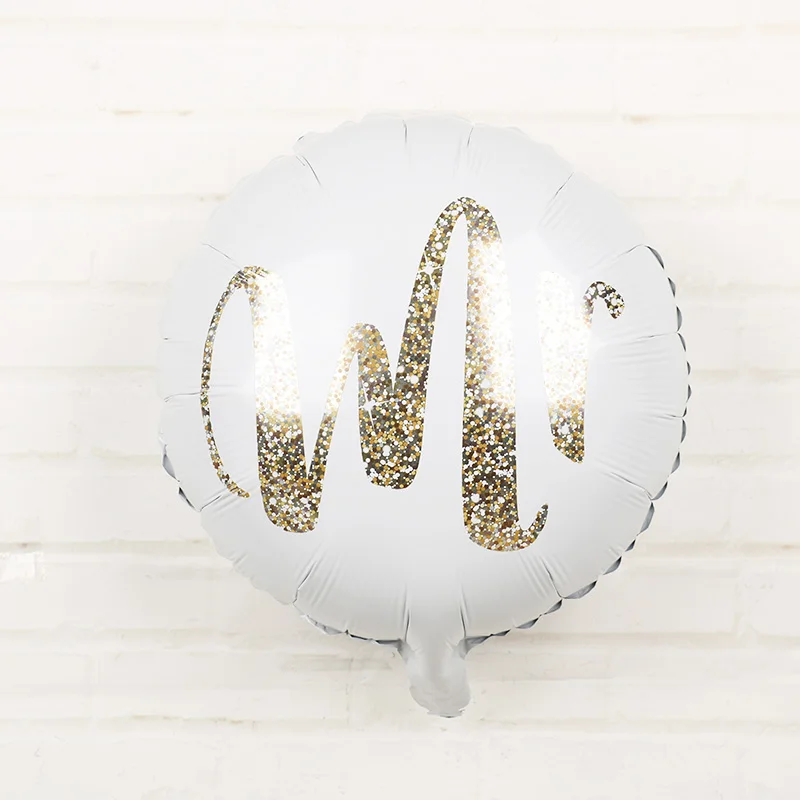 

18inch White Glitter Golden Mr&Mrs Love Foil Balloon Wedding Party Docoration Valentine's Day Shower Globos Supplies Girl Gifts
