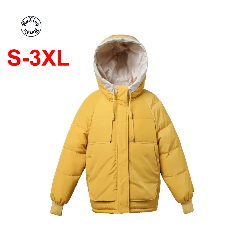 

Woxingwosu children's girl school students small cotton-padded jacket hooded cotton coat S to 3XL