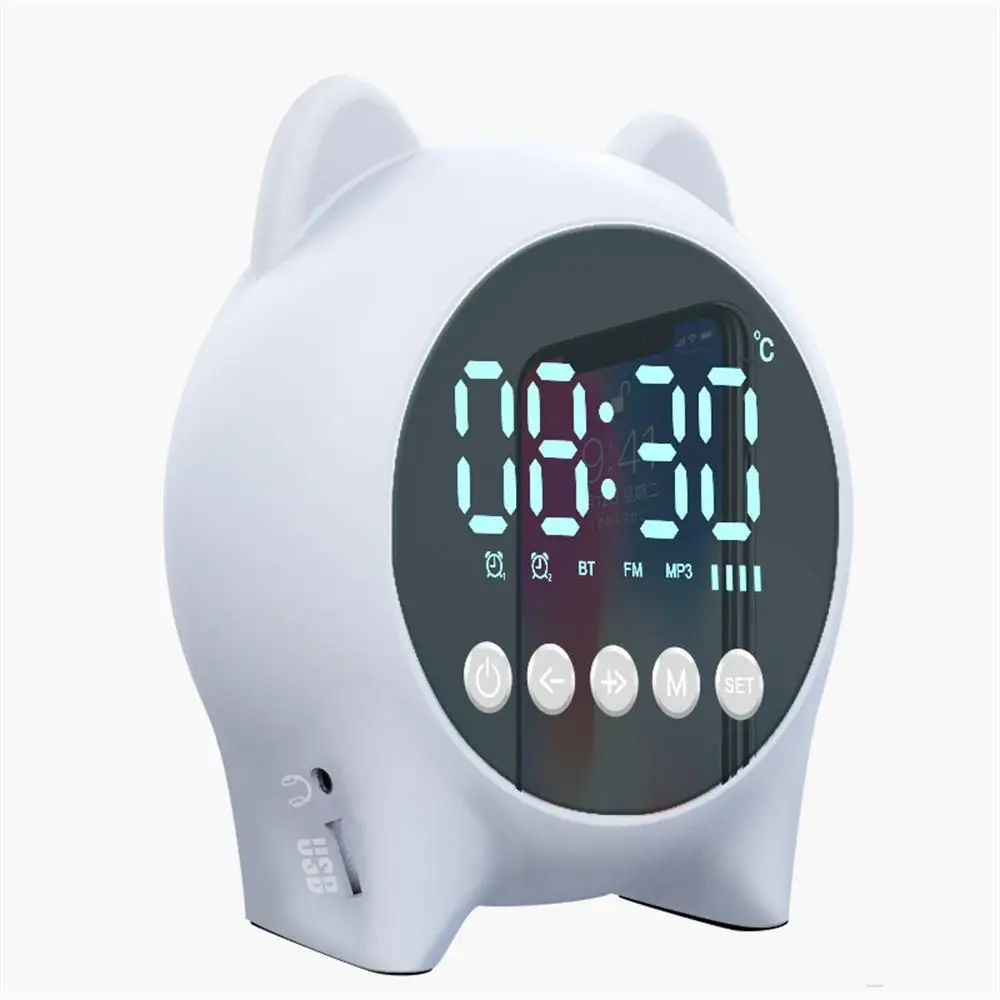 

2022new 2021 New Mirror Surface Bluetooth Alarm Clock Speaker Outdoor Singing Wireless Smart Loudspeaker