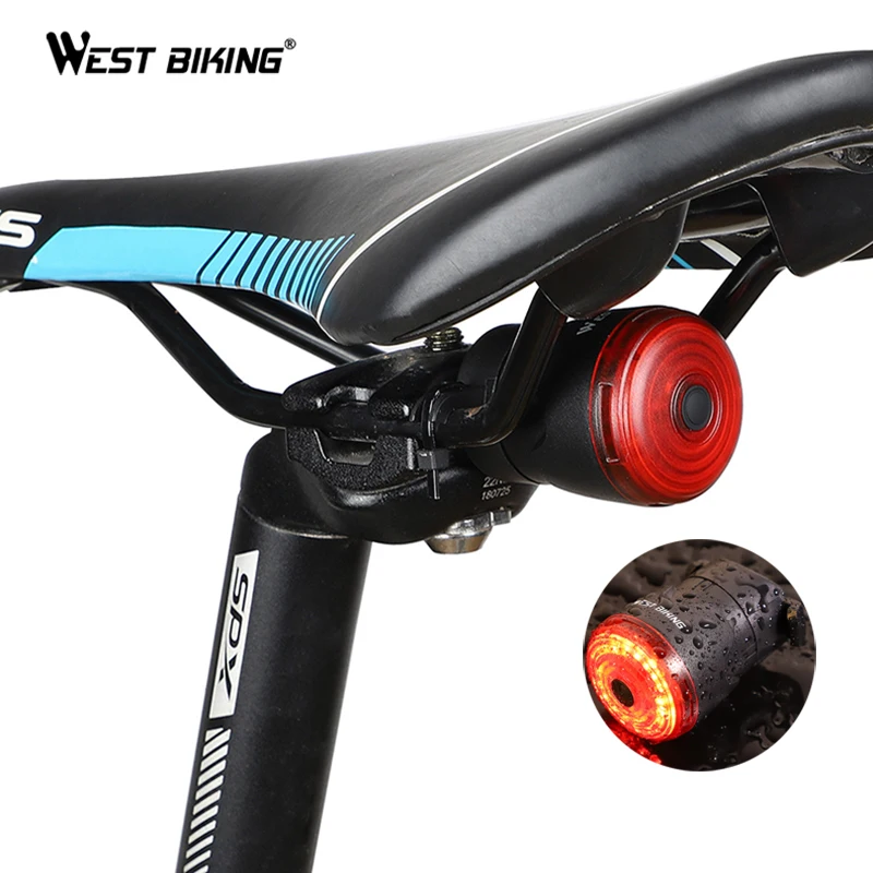 

Умный велосипед задний светильник Авто старт/стоп-сигнал зондирования IPx6 Водонепроницаемый USB зарядка Велоспорт Хвост светильник велосипе...