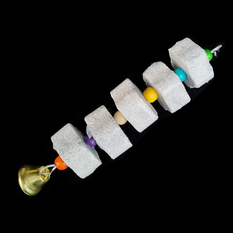 

Stone Mineral for Parrot Pet Supplies Bird Cage Toy Grinding Stone Flower Shape Hang Style Parakeet Toy