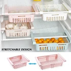 1 шт. Регулируемый эластичный органайзер для холодильника с выдвижными ящиками корзина холодильник выдвижные ящики свежий промежуточный Слои стеллаж для хранения