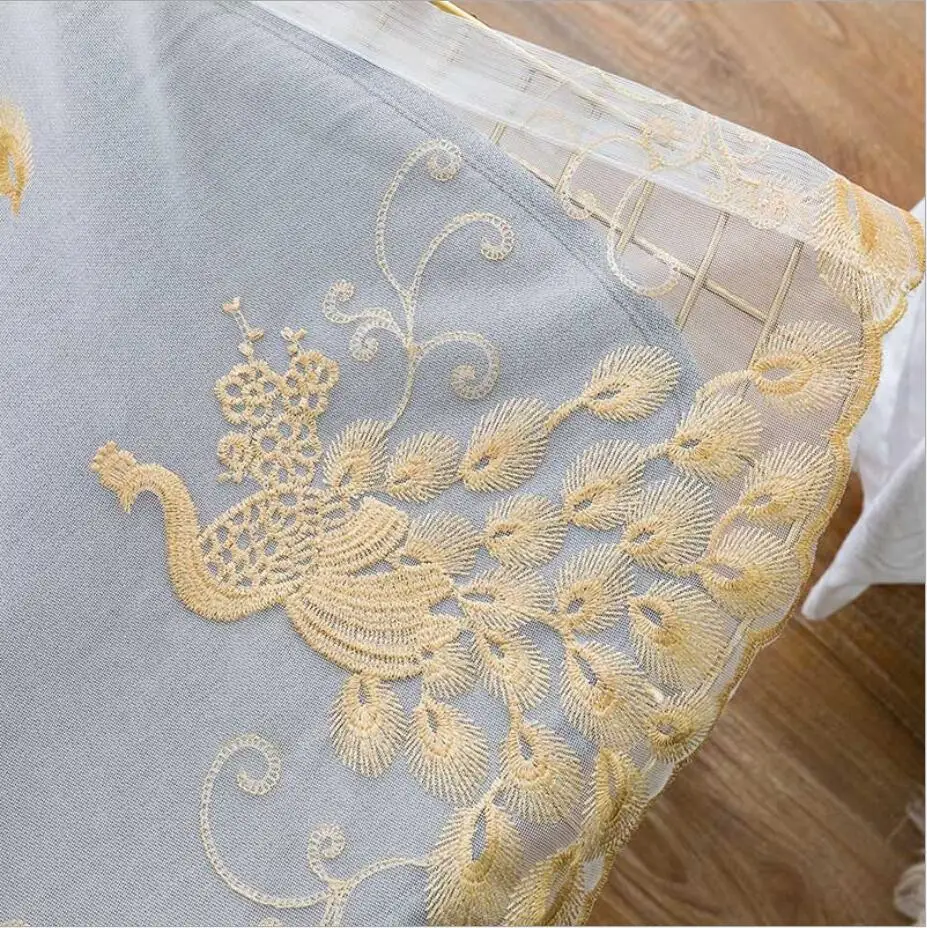 Роскошные европейские тюлевые занавески s для спальни гостиной белого золота