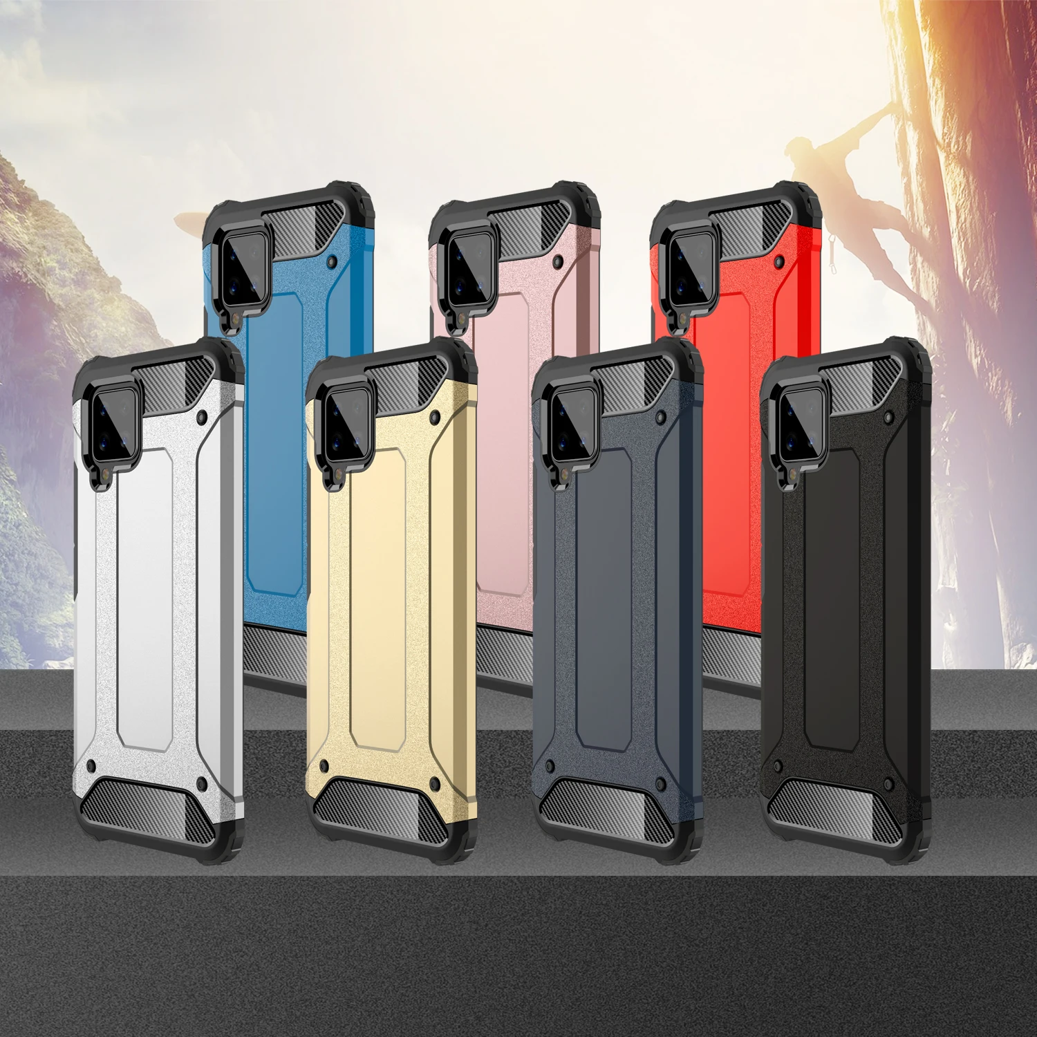 

Shockproof Armor Phone Case For Samsung Galaxy A82 A22 A42 A52 A72 A32 A12 A21S 5G Four Corne Rugged Anti-Fall Protector Cover