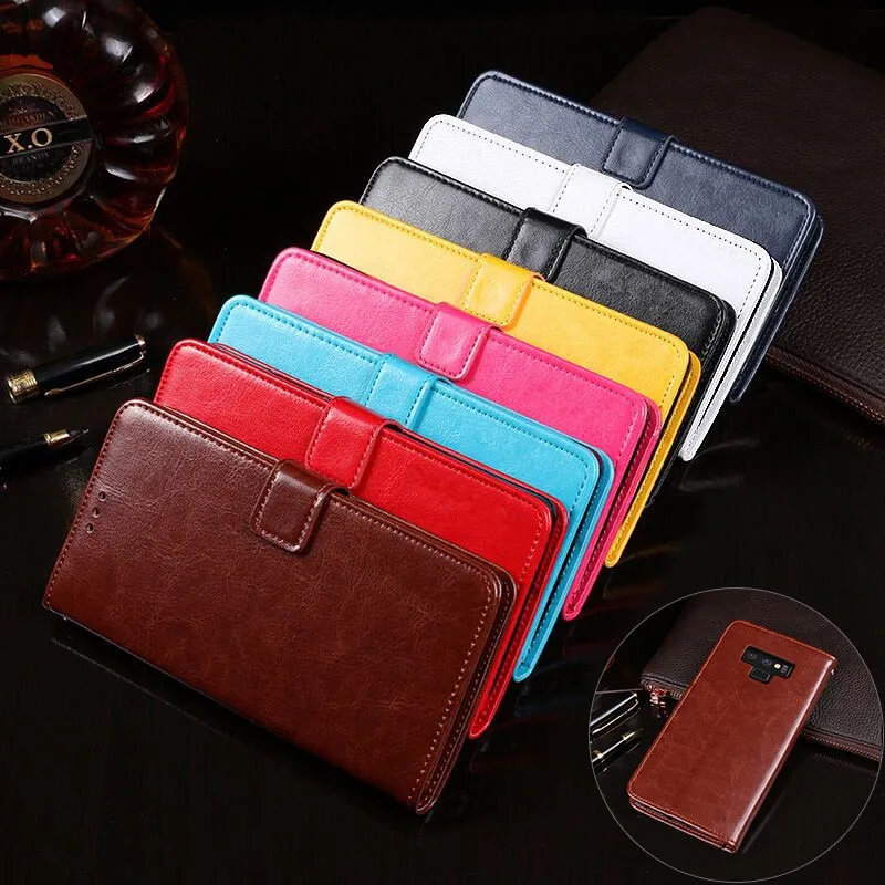 For Samsung Galaxy Note 9 Case 6.4 inch Magnetic Flip Crazy Horse Pattern Leather Note9 Wallet Phone Cover | Мобильные телефоны и