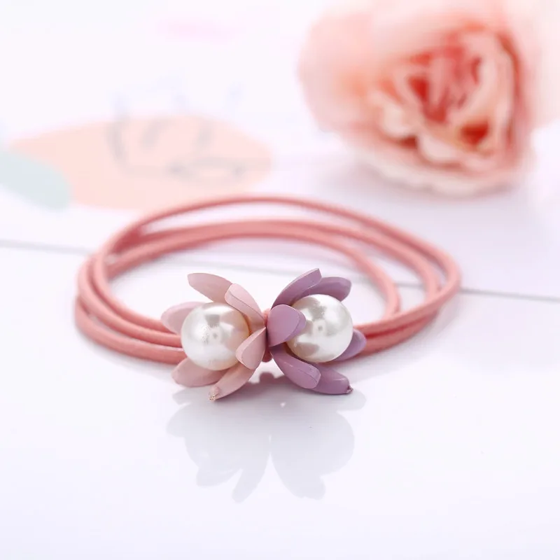 Розовый цветок жемчужина искусственное украшение для волос Обложка на голову