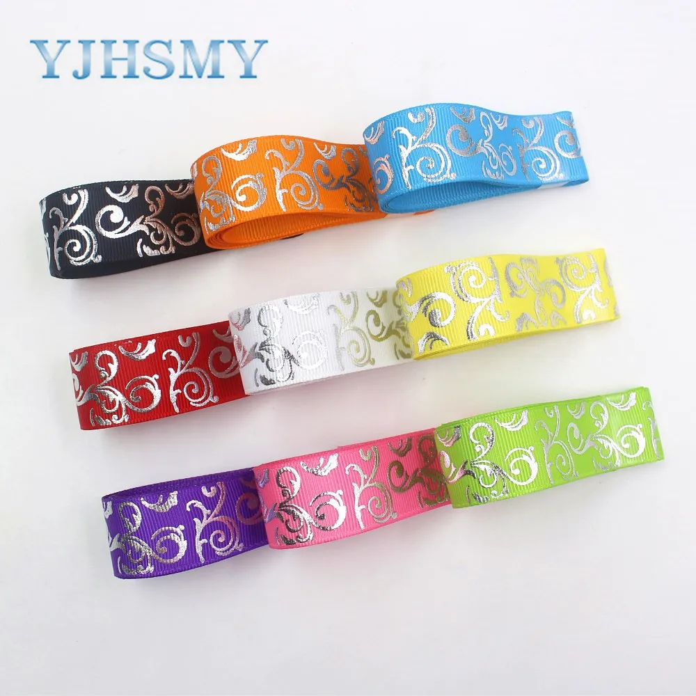 YJHD I-19726-1671 22 мм 10 ярдов градиентный узор Печатный grosgrain ленточный дизайн упаковки
