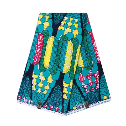 Модный Зеленый красивый узор печати 100% хлопка африканская Одежда высшего качества Анкара настоящие туфли в форме голландских башмаков с восковая Ткань 6 ярдов/лот