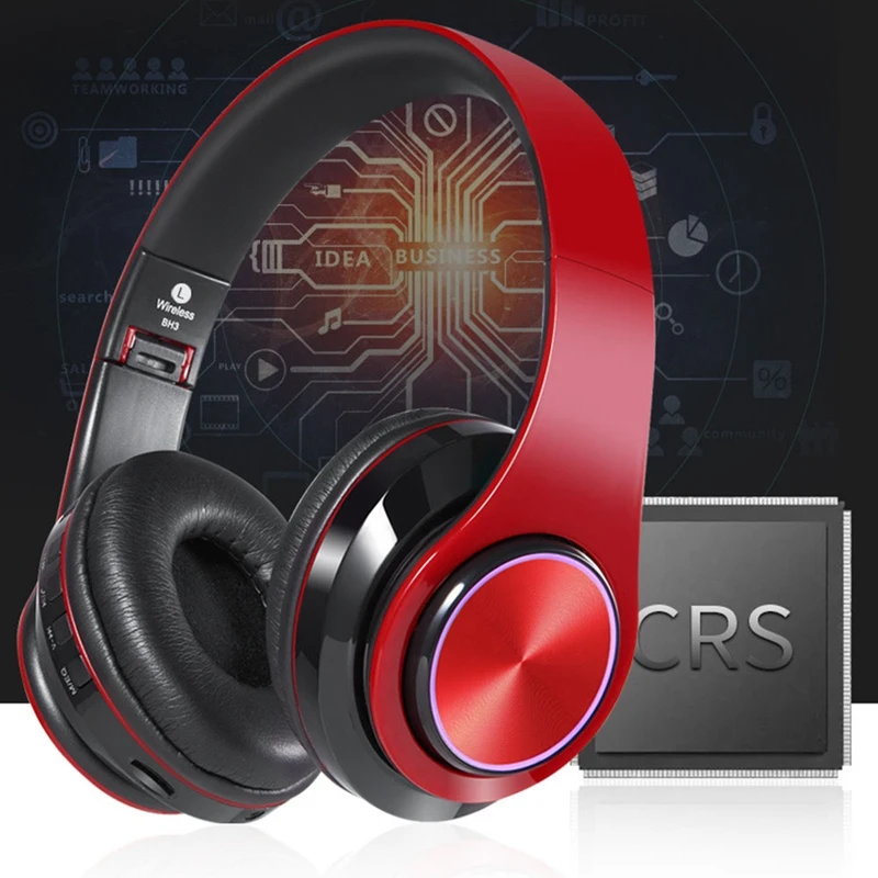 

Luminous Wireless Bluetooth Sports Headset Folding Headset Stereo Running Mobile Phone Bluetooth Headset