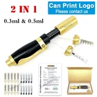 2 в 1 неинвазивный небулайзер мезо инъекционный пистолет гиалурон ручка 0,3 мл и 0,5 мл две головки золото Гиалуроновая кислота ручка для заполнения губ инъекции