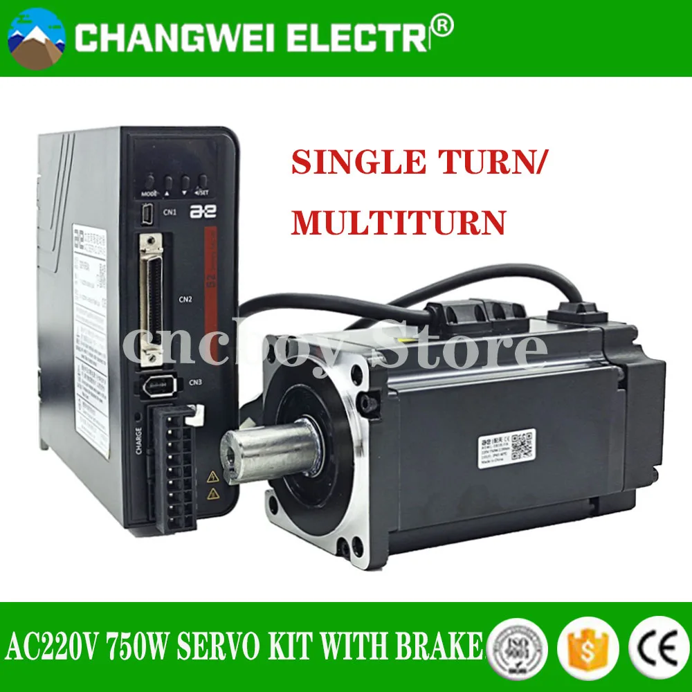 Комплект серводвигателя переменного тока 220 В 750 Вт 0 75 кВт 2 39 нм двигатель S2P-5R5AI +