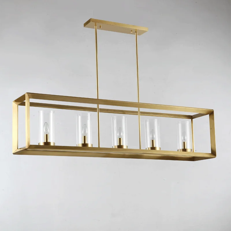 저렴한 모든 구리 간단한 포스트 모던 레스토랑 바 샹들리에 크리 에이 티브 직사각형 유리 샹들리에 구매 모든 구리 간단한 포스트 모던 레스토랑 바 샹들리에 크리 에이 티브 직사각형 유리 샹들리에