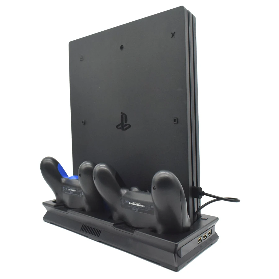 PS4 Pro тонкий светодиодный вертикальный стенд 2 контроллера зарядное устройство зарядная док-станция охлаждающий вентилятор игровая станция 4 PS 4 PRO тонкие аксессуары