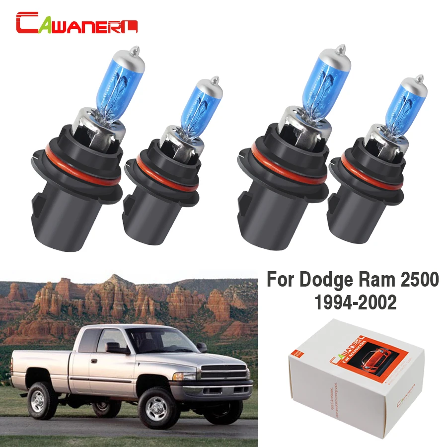 Cawanerl 4 шт. 9004 9007 100 Вт галогенной лампы 4300K 12V для 1994 2002 Dodge Ram 2500 Палочки вверх
