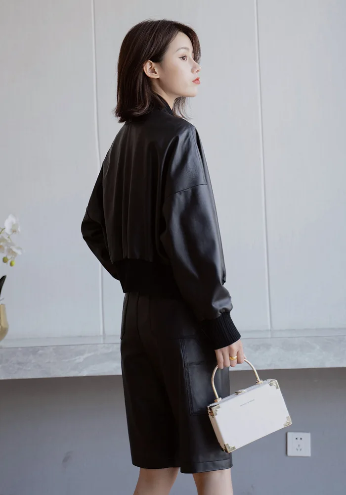 2020 Autumn High Quality Sheepskin leather Short Coat Fashion women's Genuine Leather jackets C532