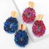 trendy earrings bohemian beads earrings plastic resin fashion jewelry earrings for women 2021