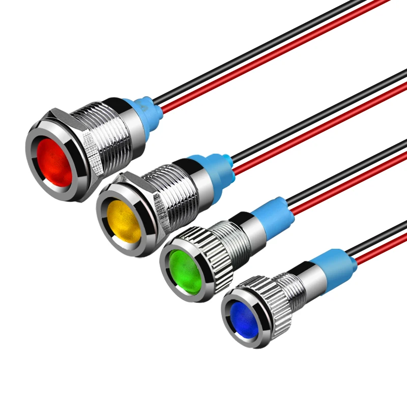 

6mm Metal LED Indicator light waterproof Signal lamp 6V 12V 24V 220v red /yellow/ blue/ green /white