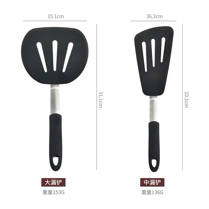 4pcs/set Silicone Turner Spatula Set Heat-Resistant Flexible Egg Pancake Flipper Cooking Utensil