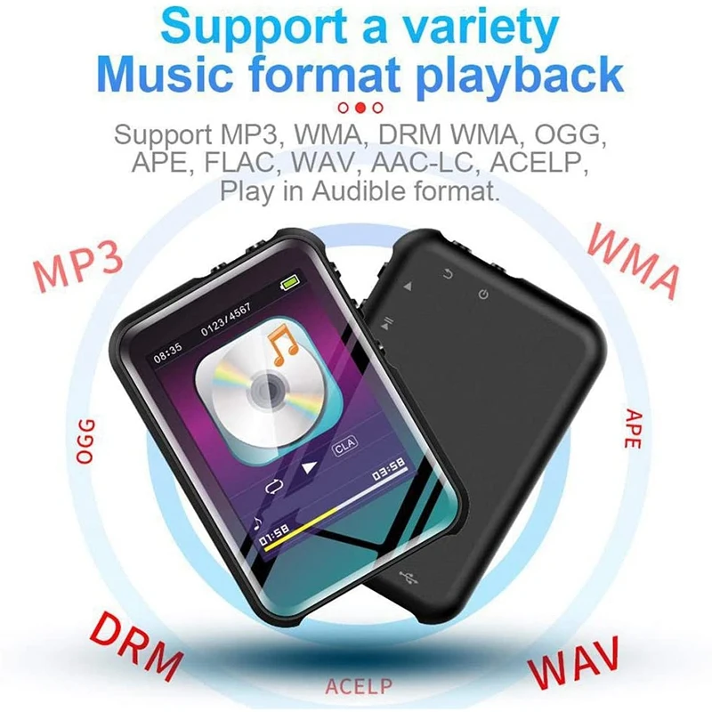 MP3 плеер с Bluetooth музыкальный Hi Fi стерео мини портативный е книга читатель тонкий MP4