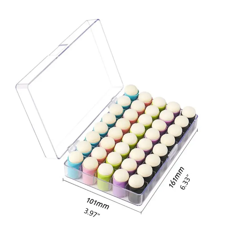 

Finger Sponge Daubers with Storage Case 40 Pack Craft Sponge Daubers for Drawing Painting Ink Craft Stamping Card Making