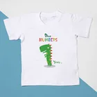 Детская футболка с изображением динозавра номер 1  10 на день рождения, футболка для мальчиков и девочек, подарок на день рождения, детская одежда