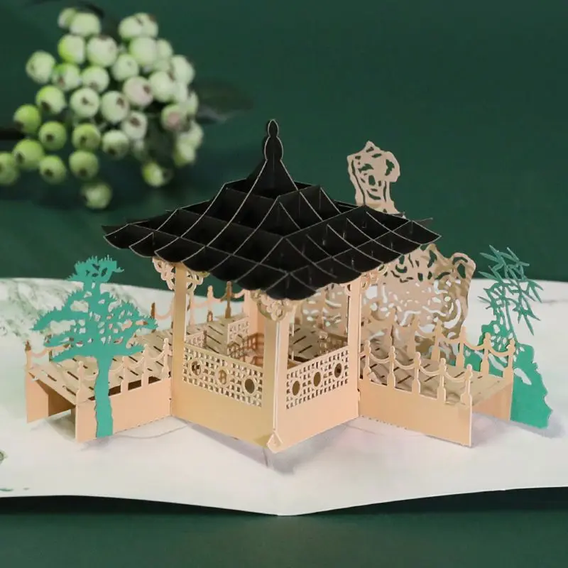 3D всплывающие павильон поздравительные открытки приглашения конверт вечерние