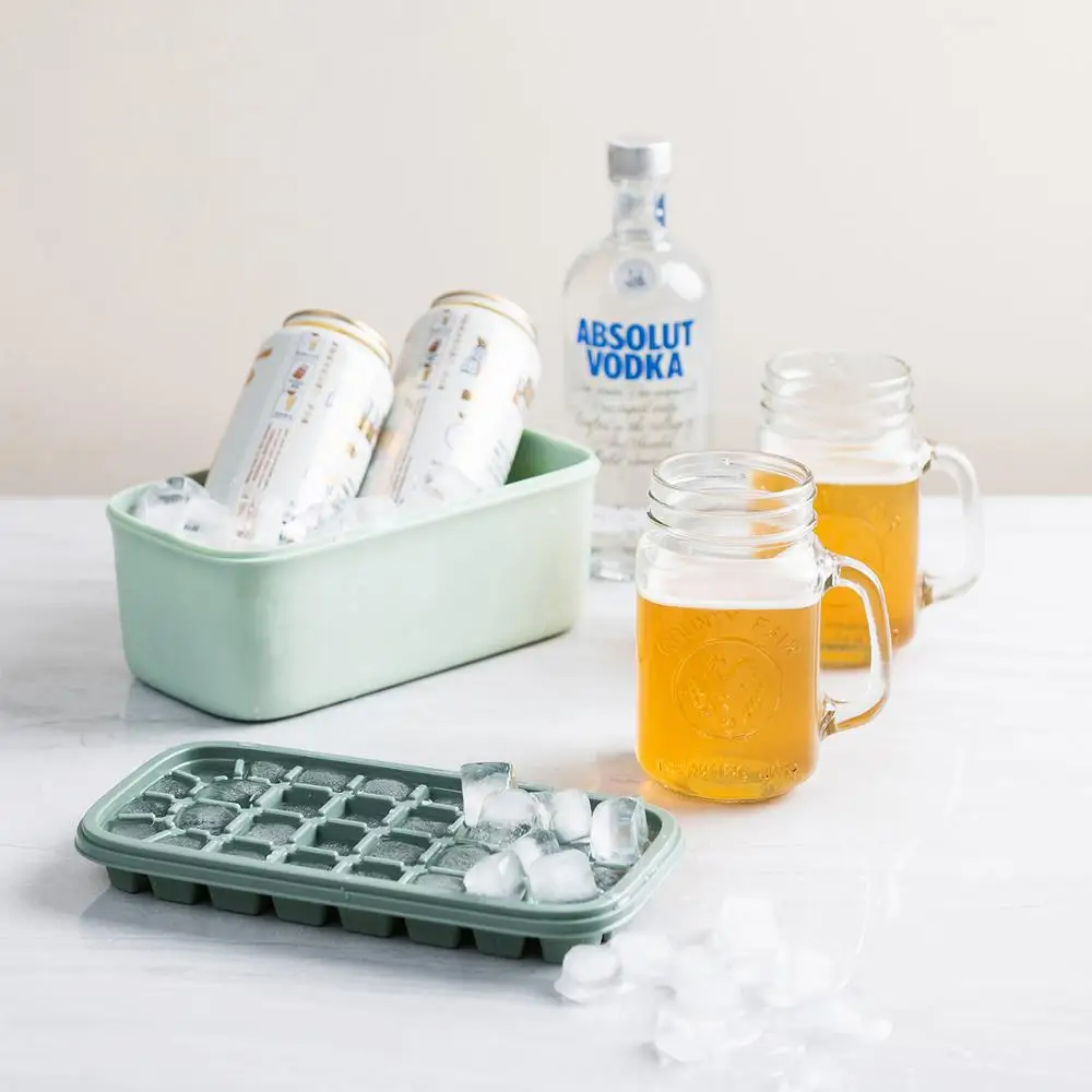 

Double Ice Mold with Storage Box Ice Cream SiliconeABS Bar Party Whiskey Cold Drink DIY Moulds Baking Ice Cube Kitchen Tool