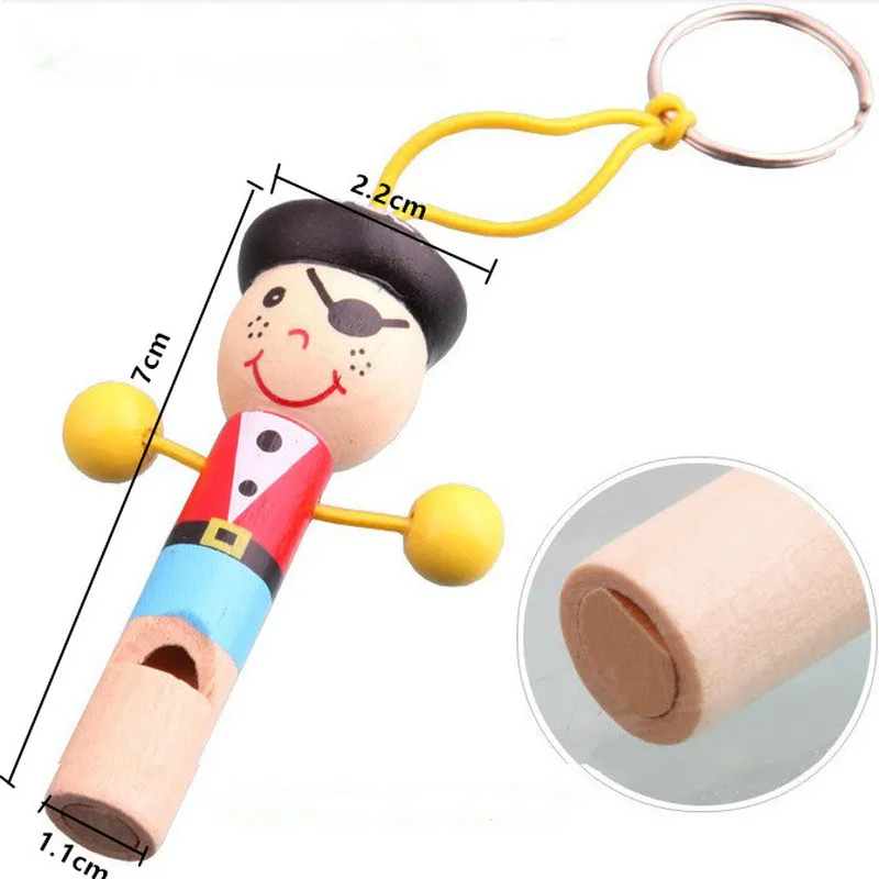 Детская деревянная игрушка мини свисток Пиратская развивающая музыкальные