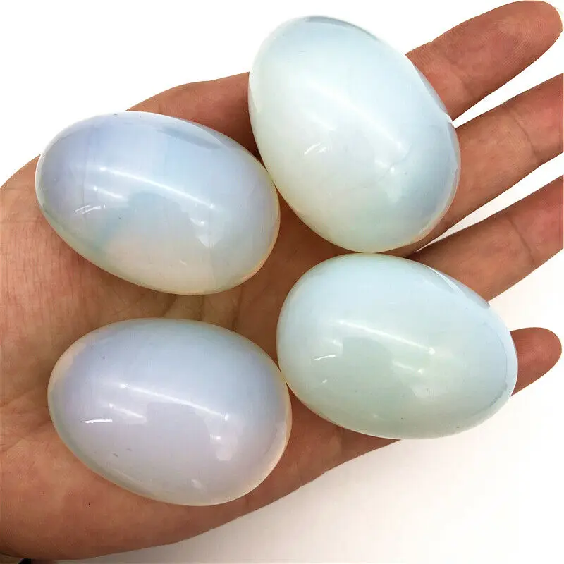

Wholesale 1pc Amazing Unique White Opal Crystal Sphere Egg Reiki Palm Stones Healing Decor Natural Quartz Crystals