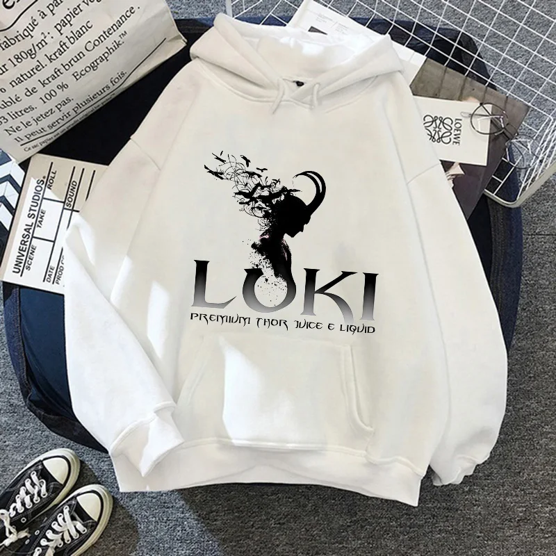 

New Hoodies Loki Kawaii Clothes Marvel God of Evil Cartoon Harajuku Women Hoodie Autumn Winter Plus Velvet Fashion Femme Sweater