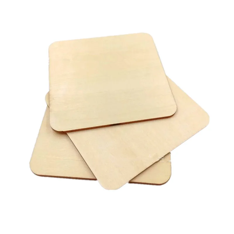 5pcs 100mm 4inch Unfinished Blank Wood Squares Slices DIY Coaster Craft for Painting Writing DIY Wood Burning Arts Craft images - 6