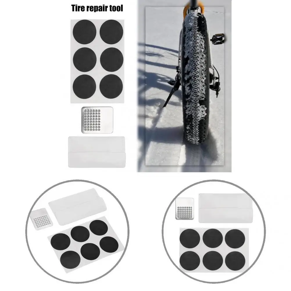 

Portable 1 Set Durable Bicycle Tire Maintenance Repair Tool Rubber Tire Patches File Sturdy for MTB