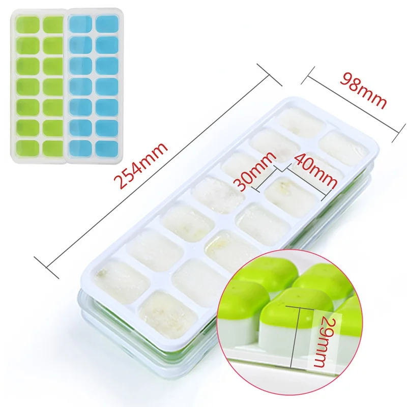 

Silicone Ice Tray Creative Box with Lid Plastic Refrigerated Food Grade DIY Cube Mold