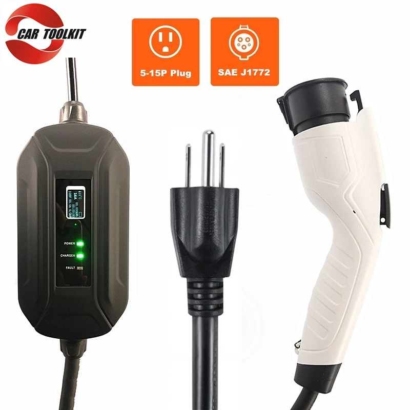 EV зарядное устройство SAE J1772 EVSE тип 1 вход Разъем Портативный Уровень 2 16A 32A Schuko для