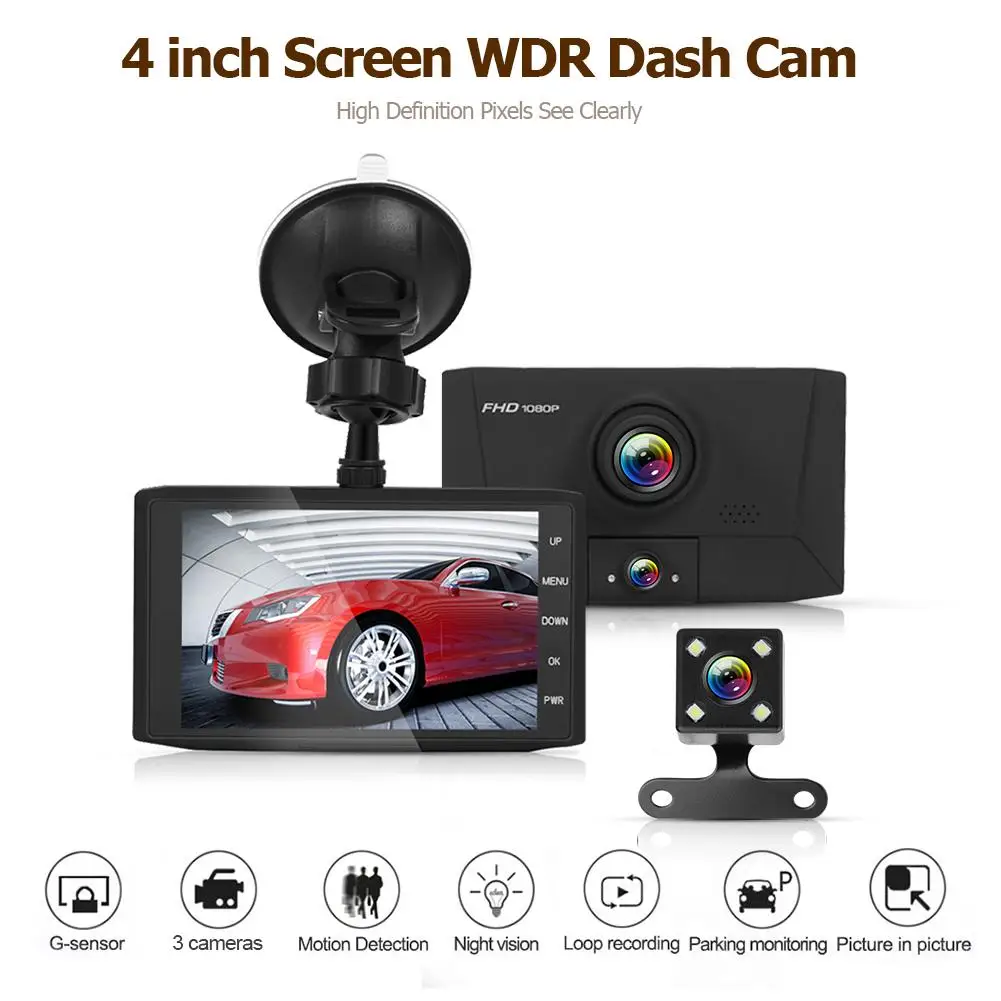 505 автомобильный тахограф с 3 объективами для камеры максимальная поддержка карт