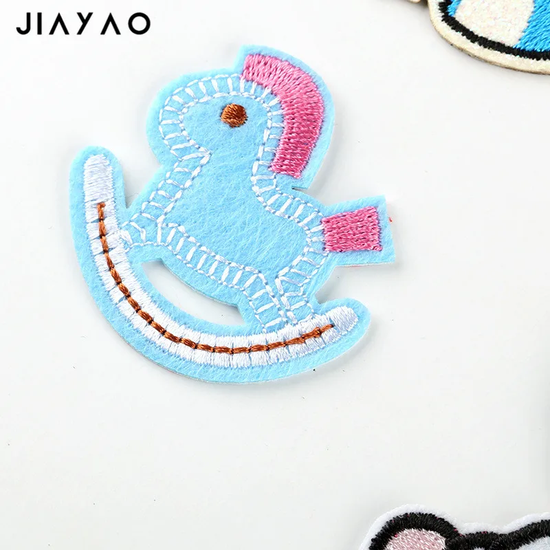 Вышитая нашивка с животными единорогом мультяшная для глажки одежды обуви и шляп