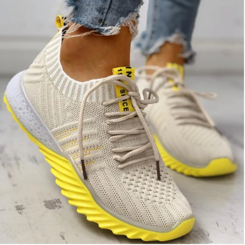 

Women Sneakers Fashion Socks Vulcanized Knitted Summer White Casual Shoes Sports