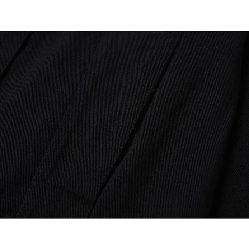 Женский кардиган в стиле Харадзюку черное пальто с длинным рукавом уличная