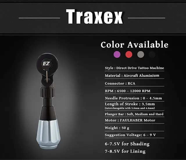 EZ картридж тату машина Traxex и астральная роторная татуировка машина Германия/Япония мотор для картриджа таттао машина сцепление