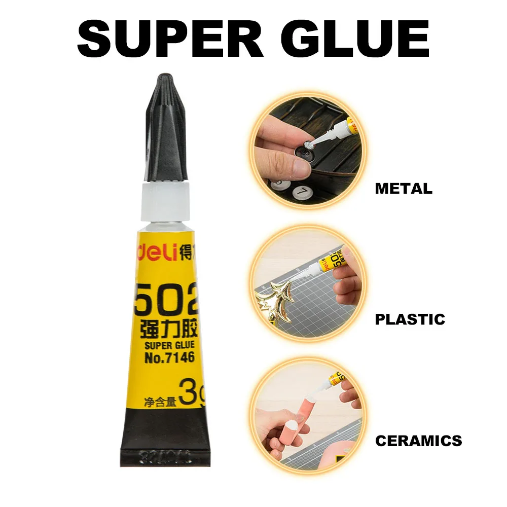 8pcs deli 502 liquid glue diy office glass phone supplies metal supplies ceramic contact high quality durable glass super glue free global shipping